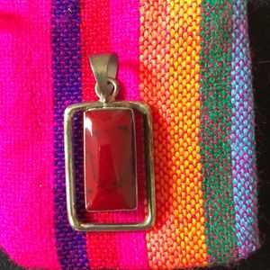 Large red stone pendant